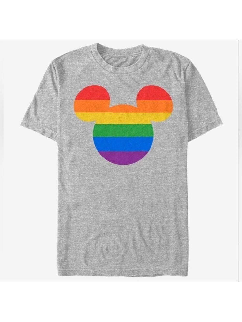 M • Disney • Gray Tee with Rainbow Mickey Design